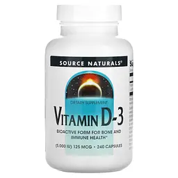 Вітамін Д3 з Vitamin D-3 5000 IU 125мкг - 240 капсул