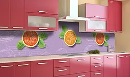 Вініловий кухонний фартух Апельсин наклейка для кухні ПВХ цитруси Фрукти Фіолетовий Happy Pocket Z181726 - мініатюра 2
