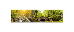 Вініловий кухонний фартух Лісовий водоспад наклейка для кухні ПВХ дерева Природа Зелений Happy Pocket Z181405 - мініатюра 6