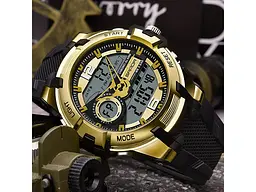 Чоловічий наручний годинник 6015 Black-Gold Sanda acs0030967 - мініатюра 3