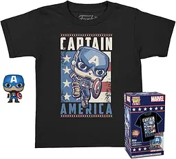 Набір Funko Pop Марвел Капітан Америка Marvel Captain America з футболкою 4 см FP M CA TS L