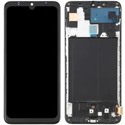 Дисплей Samsung A707 Galaxy A70s чорний, Amoled, оригінал PRC, з рамкою