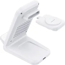 Бездротовий зарядний пристрій Choetech T608-F 3 в 1 Wireless Charger White [101509] - мініатюра 2