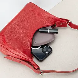 Сумка багет жіноча шкіряна червона Handycover S456 на плече - мініатюра 3