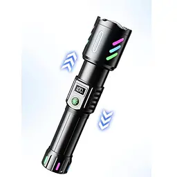 Ручний ліхтарик 1143-PM10-TG zoom LCD Type-C + PowerBank.(1x18650) 5 режимів - мініатюра 4