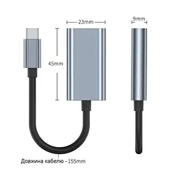 Перехідник USB-C to HDMI F USB 3.0 4K60Hz dark gray Dynamode (DM-AD-USB-C-HDMI) - мініатюра 7