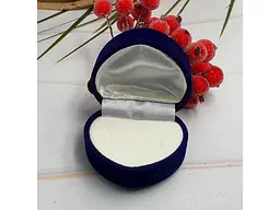 Футляр XUPING Серце для каблучки-сережок 740139 синій оксамит 5х3.5см - мініатюра 3