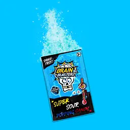 Кислі цукерки Brain Blasterz Super Sour Popping Candy Blue Raspberry 10г - мініатюра 2