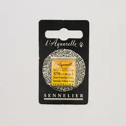 Акварельна фарба Sennelier, полукювета, S1, Глибокий жовтий Сеннельє (Sennelier Yellow Deep)