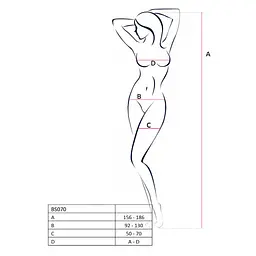 Бодістокінг Passion BS070 red, комбінезон, імітація панчох і ажурного топа - мініатюра 4