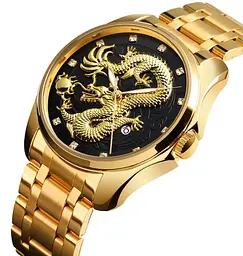 Наручний годинник Skmei 9193 Gold Black, 9193GDBK (18395) - мініатюра 2