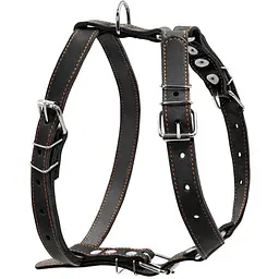 Шлея для собак Collar одинарна, шкіра, 49-68х68-80х2,5 см, чорний (6381)