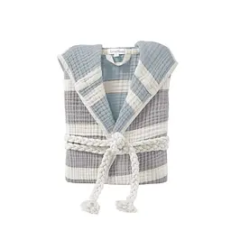 Халат Lotus Home - Milana muslin beige-lead blue L/XL