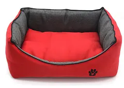 Лежак для собак та котів Zoo-hunt Loft червоний + сірий №1 300х400х180 мм - мініатюра 2