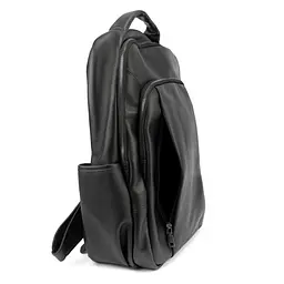Чоловічий шкіряний рюкзак чорний Tiding Bag 1665A - мініатюра 4