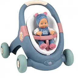 Коляска Smoby Toys Little для прогулянок 3 в 1 з пупсом синя (140308)