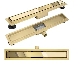 Душовий канал Rea Neox 100 см з мокрим затвором 2-в-1 gold REA-G2565