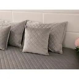 Покривало Руно двостороннє декоративне Velour Grey ромб 220х240 см (330.55_Grey ромб) - мініатюра 7
