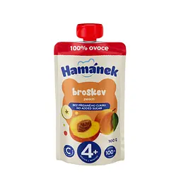 Пюре Hamanek яблуко і персик пауч 100 г