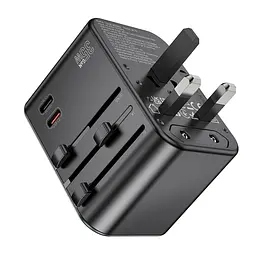 Мережевий зарядний пристрій Hoco AC19 3 USB/2 Type-C PD 35W чорний - мініатюра 6