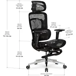 Офісне крісло Mealux M10 Air Massage (з масажним ефектом) Black (HF-M10 M/BB) - мініатюра 6
