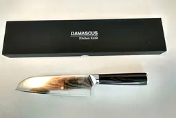 Ніж сантоку 18 см Damascus DK-HJ 6003 AUS-10 Дамаська сталь 67 шарів - мініатюра 4