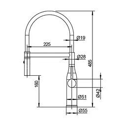 Змішувач для кухні Koer KI-70034-07 KR5810, Графіт - мініатюра 7
