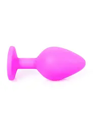 Анальна пробка - Jewellery Silicone Pink Plug M Light Blue - мініатюра 6