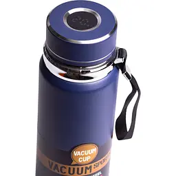 Термос Vacuum Sports 1 л з датчиком температури та ситечком, темно-синій Yiwu HP-14-30BL - мініатюра 2