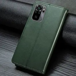 Шкіряний чохол-книжка GETMAN Gallant (PU) для Xiaomi Redmi Note 10 / Note 10s Зелений - мініатюра 5