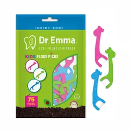 Дитяча зубна нитка на тримачі Dr.Emma Kids flosser, 75 шт - мініатюра 3