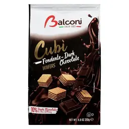 Вафлі Balconi Fondente -Dark Chocolate кубики з чорним шоколадом 250 г