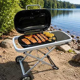 Газовий гриль Weber Traveler 100 х 45 х 80 см / Портативний газовий гриль / Барбекю для природи - мініатюра 2