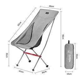 Складне крісло Naturehike YL06 Alu Folding Moon Chair NH18Y060-Z (Сірий) - мініатюра 4
