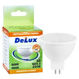Лампочка Delux JCDR 5Вт 4100K 220В GU5.3 (90023555) - мініатюра 3