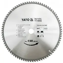 Диск пиляльний победітовий по дереву YATO 350х30х3.5х2.5 мм (YT-6083)