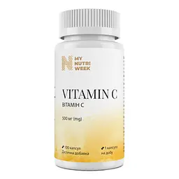 Вітамін С, Vitamin C, 500 мг, 100 капсул My Nutri Week vit0003310