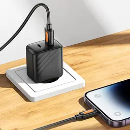 Дата кабель Borofone BX114 Structure USB to Type-C 3A (1m) Black - мініатюра 6