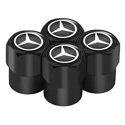 Ковпак вентиля колеса Mercedes-Benz-Benz 4 шт Тюнінг Чорні - мініатюра 2
