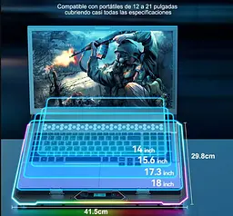 Охолоджувальна підставка для ноутбука до 21 дюймів Ice Coorel K-15D 15 fans RGB - мініатюра 5