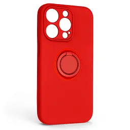 Силиконовый чехол для Apple iPhone 14 Pro, Icon Ring, красный, панель-накладка, с кольцом-подставкой на 360°, противоударный, возможность использования магнитных держателей, ArmorStandart (ARM68708)