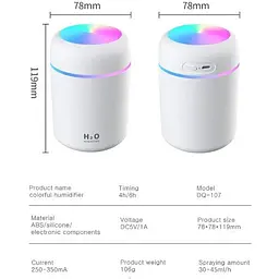 Зволожувач повітря H2O Humidifier Colorful ультразвуковий dark grey (DQ-107) - мініатюра 3