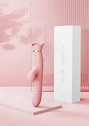 Вібратор-кролик Zalo Rose Rabbit Thruster 25 см світло-рожевий - мініатюра 11