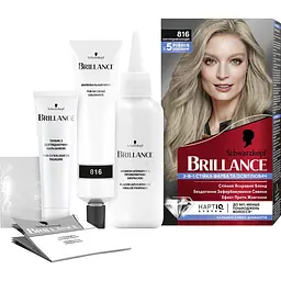 Стійка крем-фарба для волосся Schwarzkopf Brillance 816 благородний блондин 170 мл - мініатюра 4