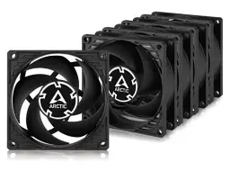 Вентилятор 80 мм, Arctic P8 Silent, Black, 5 шт, 80х80х25 мм, 1600 об/хв, 3-pin, гідравлічний підшипник (ACFAN00301A)