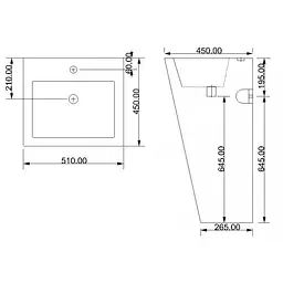 Раковина Newarc Power 51x45 підлоговий 3813, Білий - мініатюра 5