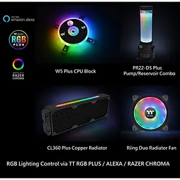 Набор для сборки cистеми жидкостного охлаждения Thermaltake Pacific CL360 Max D5 Hard Tube Water Cooling Kit (CL-W259-CU00SW-A) - мініатюра 2