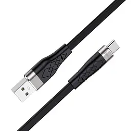 Кабель шнур гнучкий Hoco X53 Angel silicone USB-A - Type-C 1 м чорний - мініатюра 1
