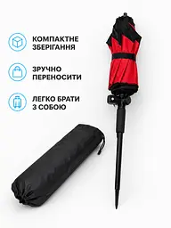 Парасоля складана рибальська 2,4 м чорна антивітер з нахилом для пляжу дачі та кемпінгу (49675947) - мініатюра 4