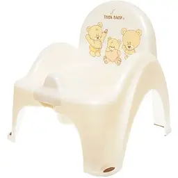 Горщик-стілець Tega Baby дитячий з музикою антиковзкий Teddy Bear white pearl